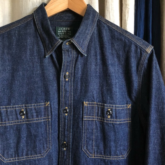 selvedge denim shirt mens